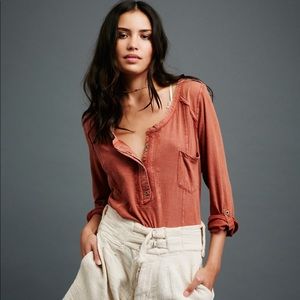 Free People Tunic in Burgundy Size: XS